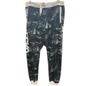 Ecko Function Jogger Pants 3XL Black White Cityscape Print
